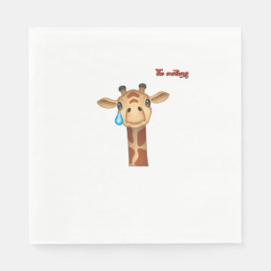 emoji sad crying giraffe face   napkins