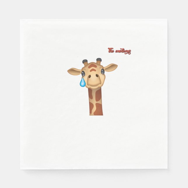 emoji sad crying giraffe face   napkins (Front)
