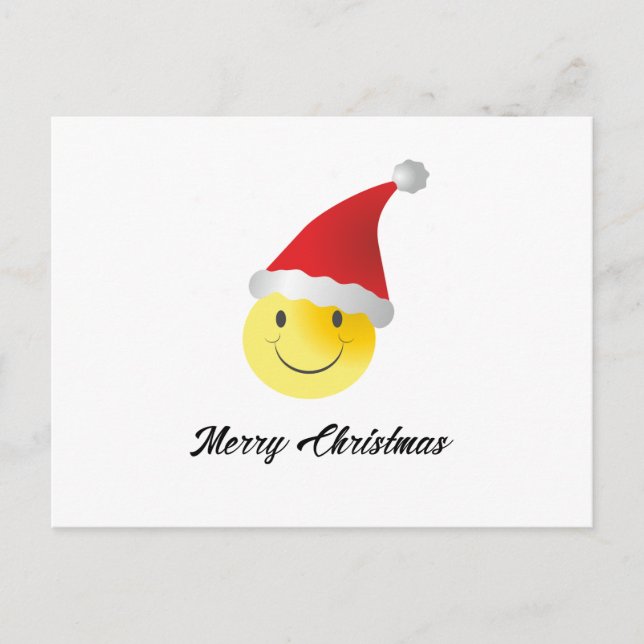 Emoji Santa Christmas Funny Holiday Postcard (Front)