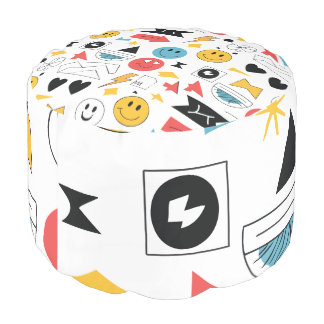 Emoji seamless pattern design pouf