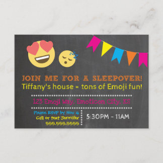 Emoji Sleepover Birthday Invitation