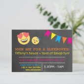 Emoji Sleepover Birthday Invitation (Standing Front)