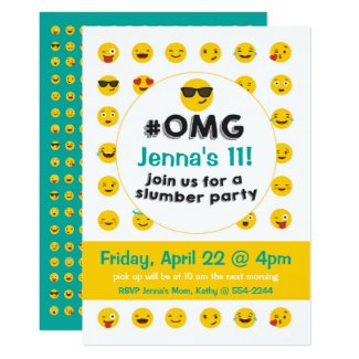 Emoji Slumber Party Invitation