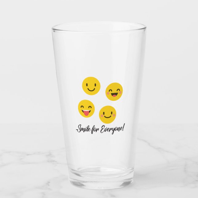 Emoji smile for everyone glass (Front)