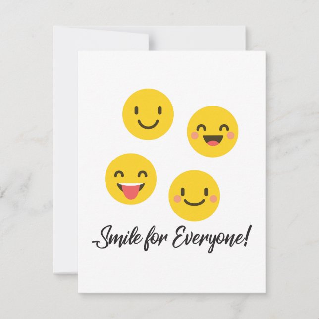 Emoji smile for everyone thank you card (Front)