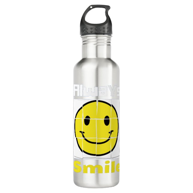 emoji smile stainless steel water bottle (Front)