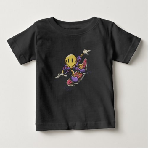 Emoji smile surfing illustration baby T_Shirt