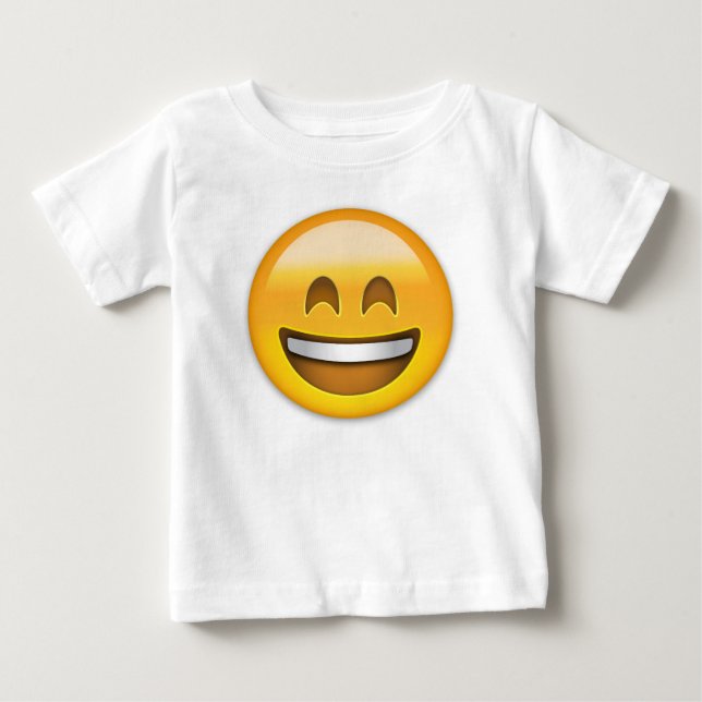 Emoji Smiling Face Open Mouth And Smiling Eyes Baby T-Shirt (Front)