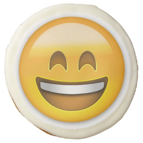 Emoji Smiling Face Open Mouth And Smiling Eyes Sugar Cookie