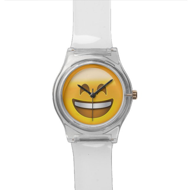 Emoji Smiling Face With Open Mouth Smiling Eyes Wrist Watch (Close Up)