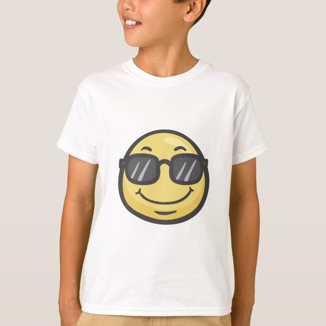 Emoji: Smiling Face With Sunglasses T-Shirt (Front)