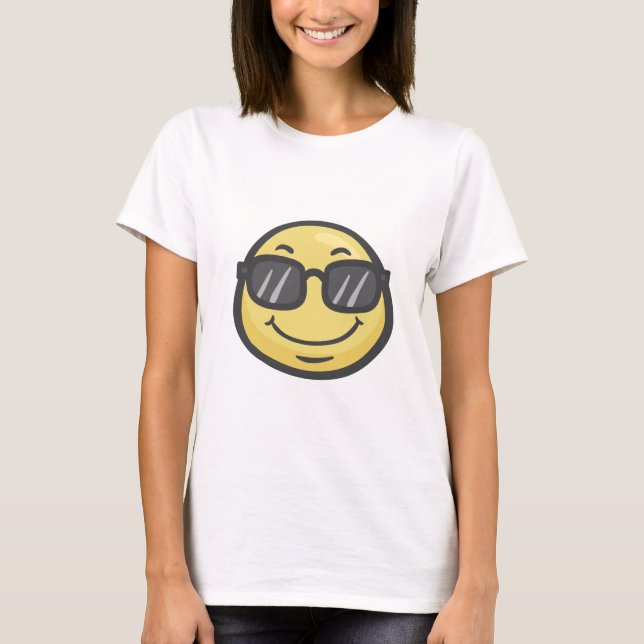 Emoji: Smiling Face With Sunglasses T-Shirt (Front)