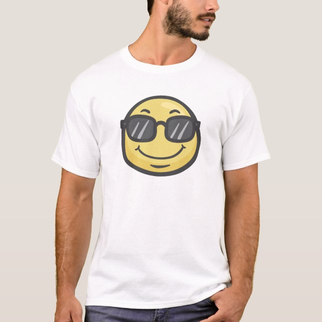 Emoji: Smiling Face With Sunglasses T-Shirt (Front)