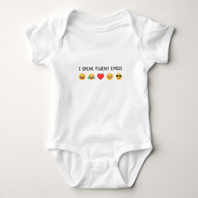 Emoji speak fluent emoji baby bodysuit (Front)
