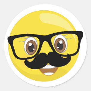 Emoji Stickers With Mustache and Glasses