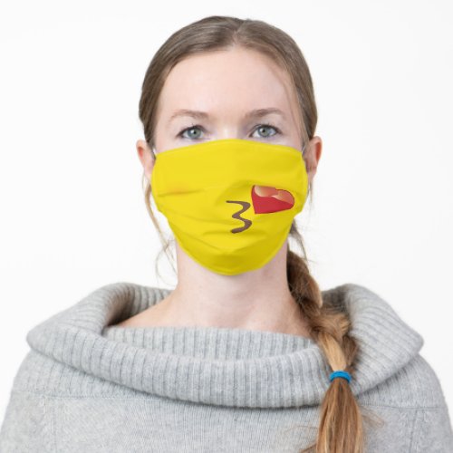 Emoji_style Blow Kiss reusable cloth face mask