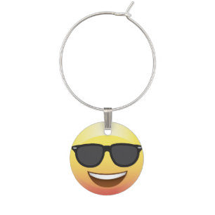 Emoji Sunglasses Funny Wine Charm