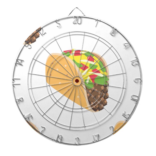 emoji taco dartboard with darts (Front)