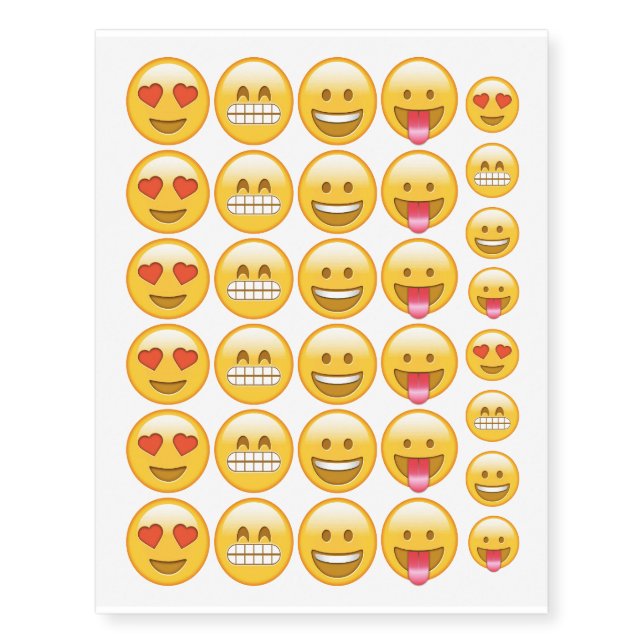 Emoji temporary funny tattoos (Front)