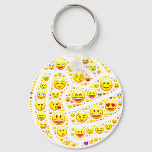 Emoji Theme Netball Ball Design Keychain
