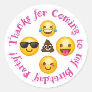 Emoji themed thank you sticker
