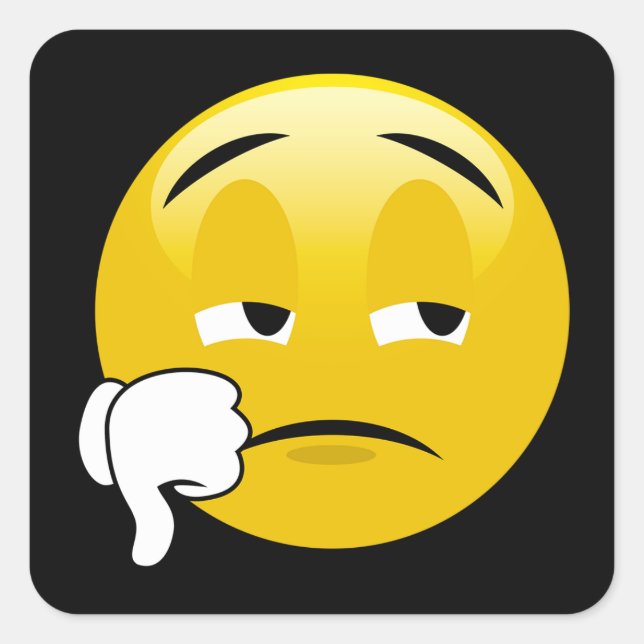 Emoji Thumbs Down Square Sticker (Front)