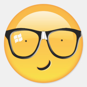 Emoji Totally Techie ID229 Classic Round Sticker