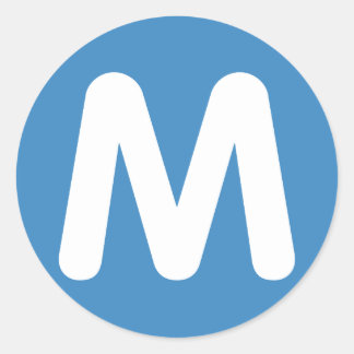 Emoji Twitter - Letter M Classic Round Sticker