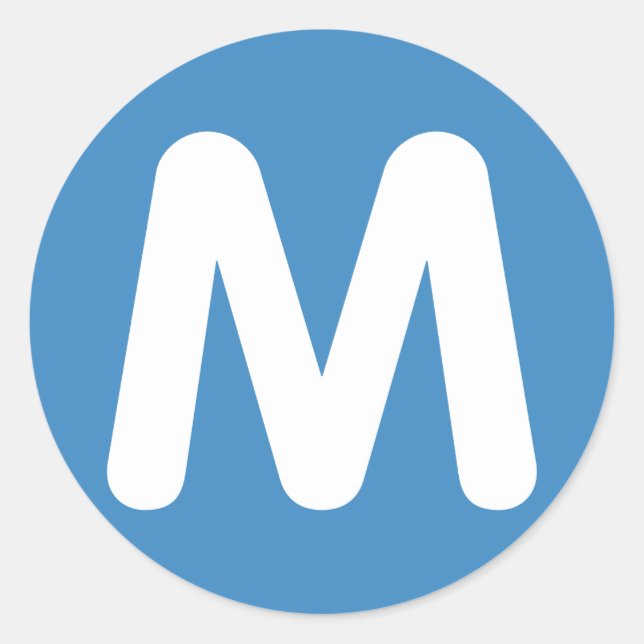 Emoji Twitter - Letter M Classic Round Sticker (Front)