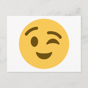 Emoji Wink Postcard