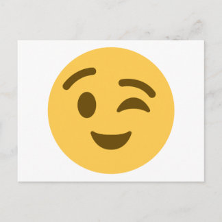 Emoji Wink Postcard
