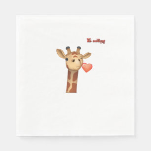 emoji winking kissing heart giraffe face   napkins
