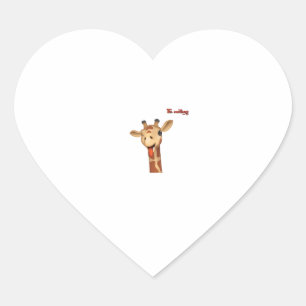 emoji winking tongue out giraffe face heart sticker