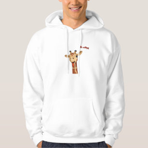 emoji winking tongue out giraffe face hoodie