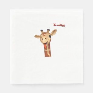 emoji winking tongue out giraffe face   napkins