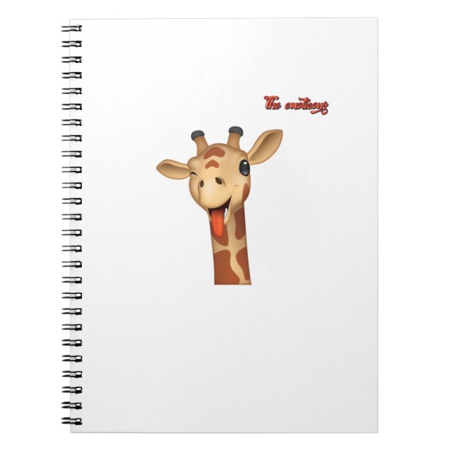 emoji winking tongue out giraffe face   notebook (Front)