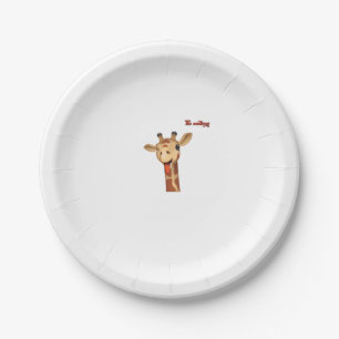 emoji winking tongue out giraffe face paper plates