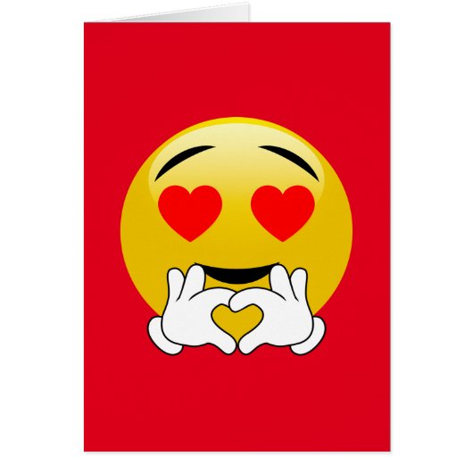 Emoji With Heart Eyes & Hands Cards (Front)