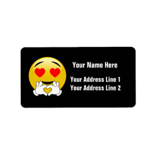 Emoji With Heart Eyes & Hands Label
