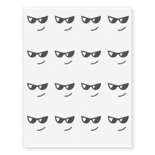 Emoji With Sunglasses and a Smile Temporary Tattoos
