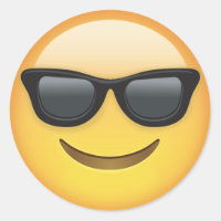 Emoji With Sunglasses Classic Round Sticker