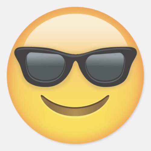 Emoji With Sunglasses Classic Round Sticker