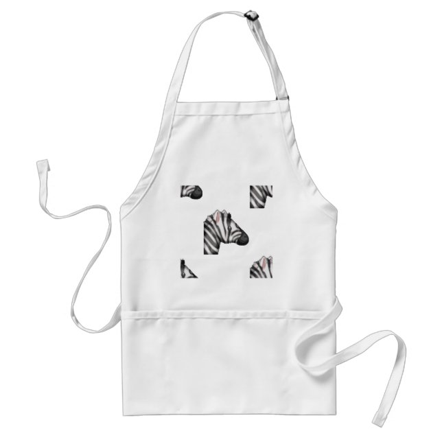 emoji zebra adult apron (Front)