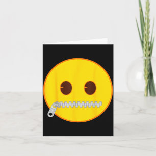 Emoji Zip Zipper Mouth Yellow Smile Face Card