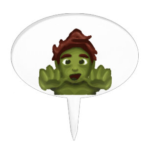emoji zombie man cake topper