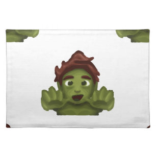 emoji zombie man cloth placemat