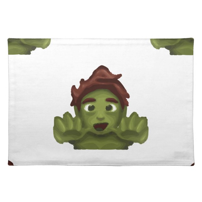 emoji zombie man cloth placemat (Front)