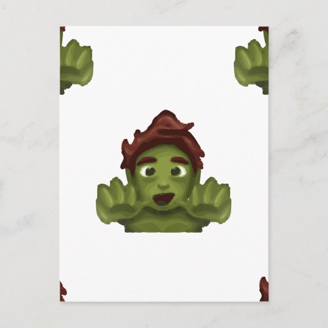 emoji zombie man postcard (Front)