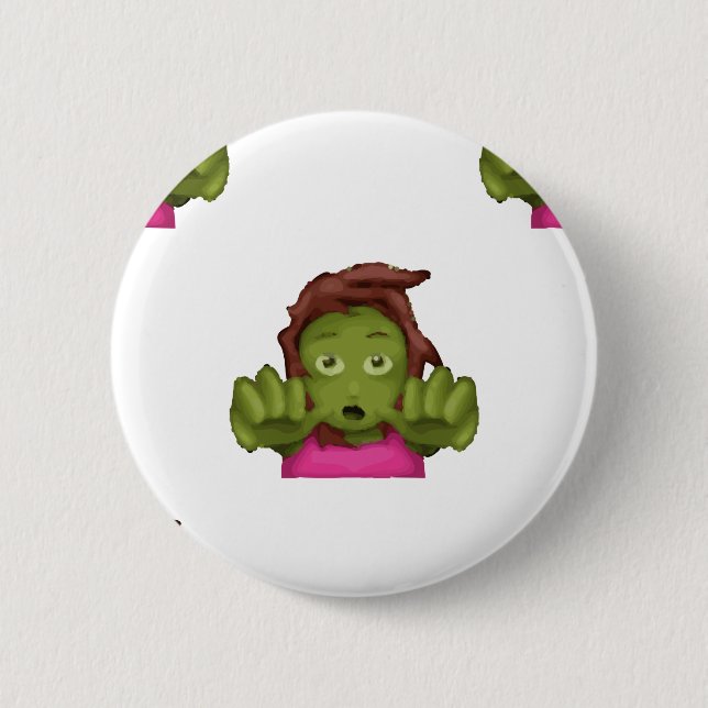emoji zombie woman button (Front)