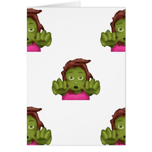 emoji zombie woman cards (Front)